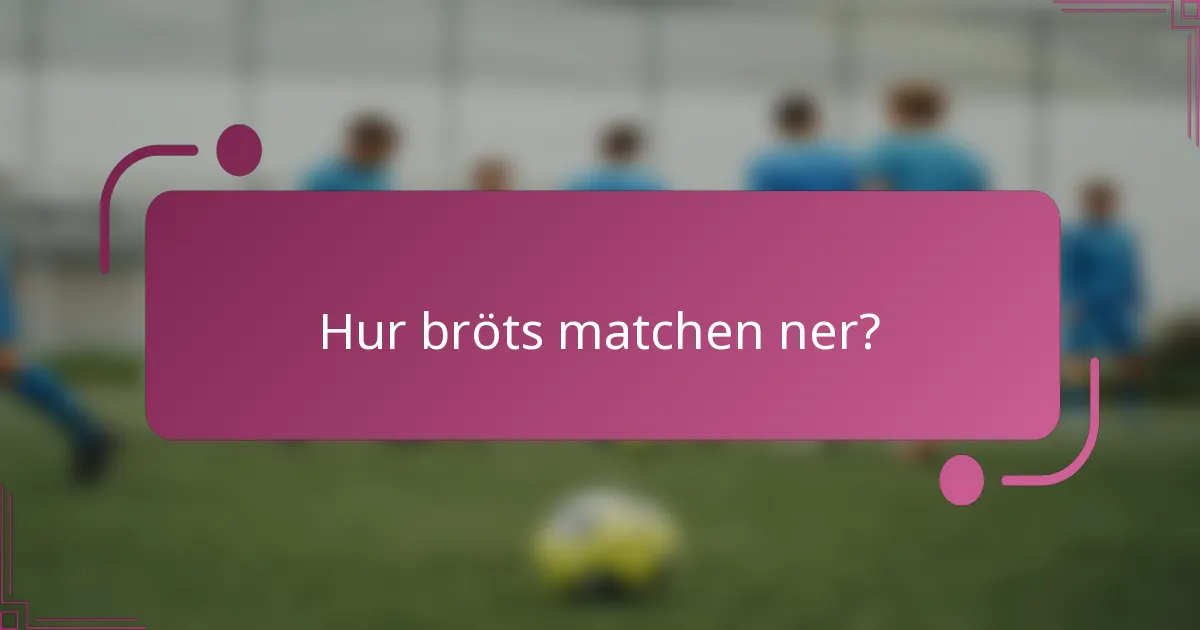 Hur bröts matchen ner?