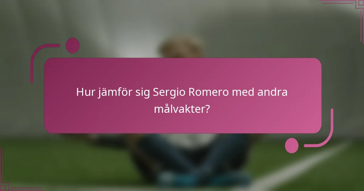 Hur jämför sig Sergio Romero med andra målvakter?